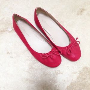 Zara Girls Red Flats - leather